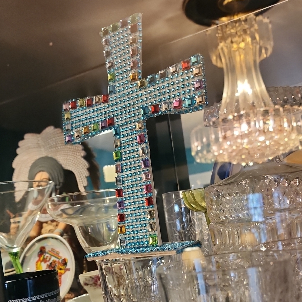 Colorful Beaded Cross Decor